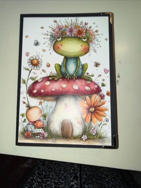 Cute Frog on Mushroom Illustrated Notebook